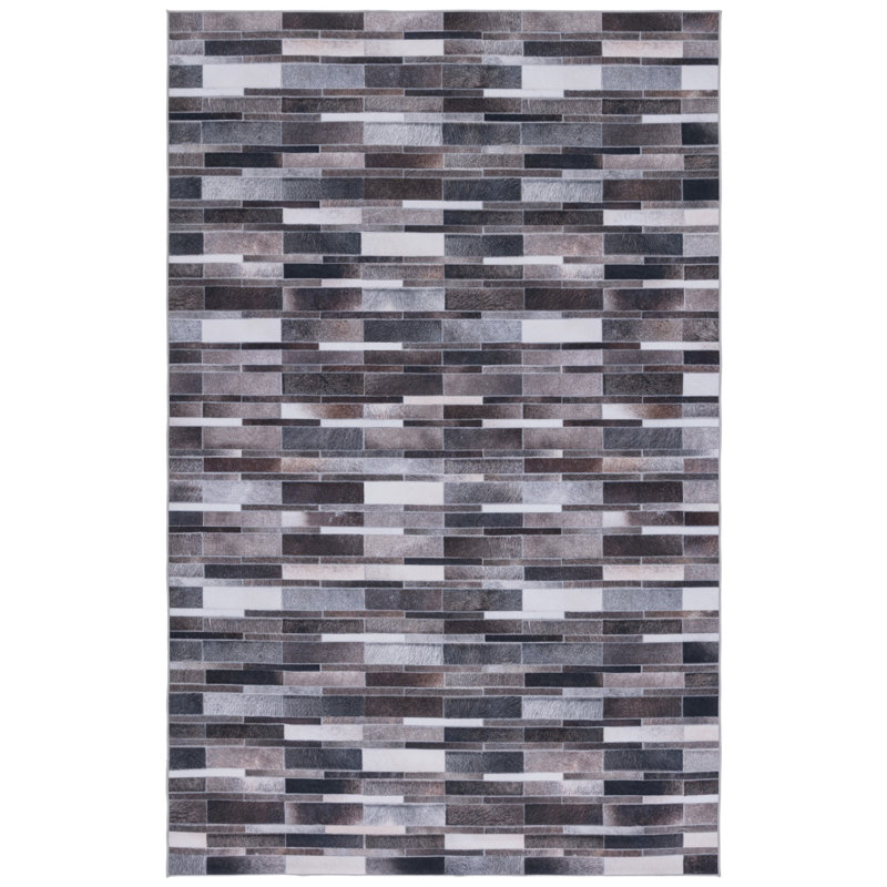 Ashawna Performance Machine Washable Geometric Rug, Rectangle 4' x 6'