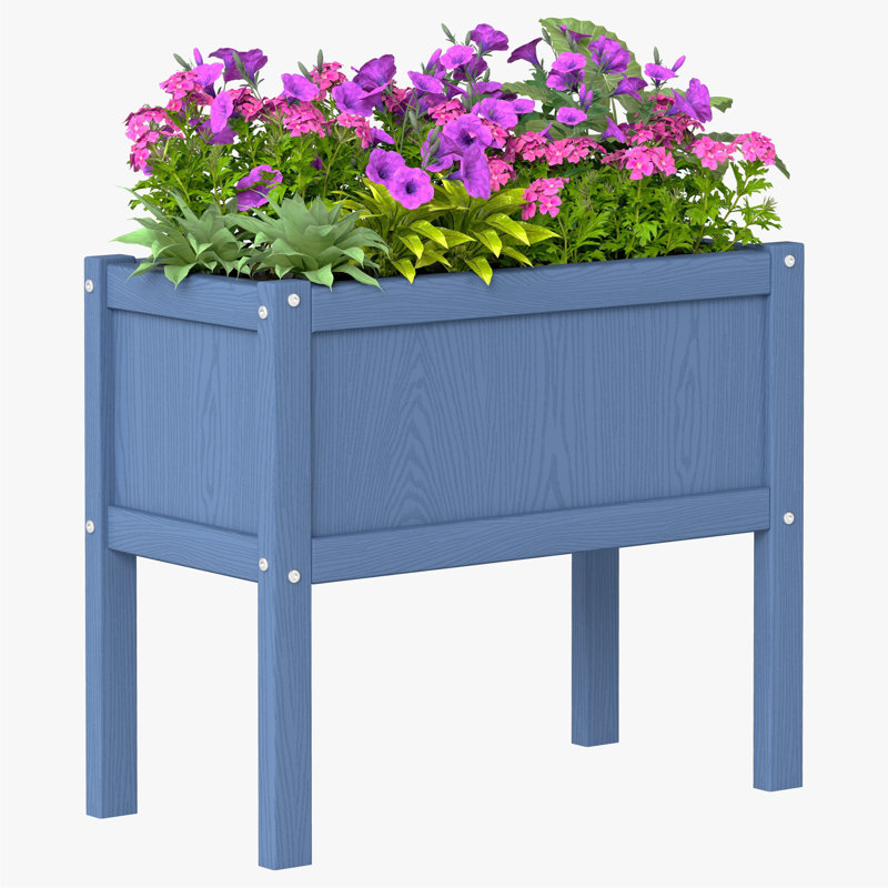 Nakirah Elevated Raised Planter Box HDPE Waterproof, Navy