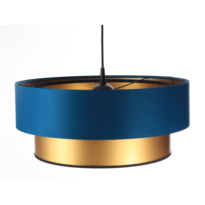 Shandra 1 - Light Black Drum Pendant, 20" H x 40" W x 40" D, Blue