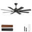  Ventilateur de plafond moderne noir 52 "avec télécommande et commande APP Cissline pour chambre à coucher et salon
