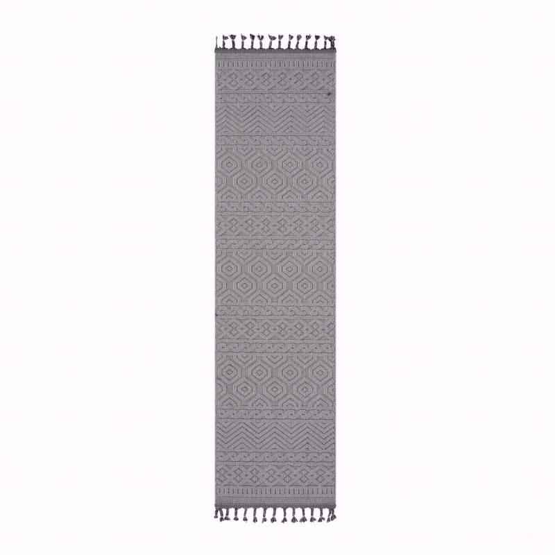Tapis de couloir géométrique intérieur / extérieur 2 pi x 8 pi, Tapis de couloir 2 pi 2 po x 8 pi