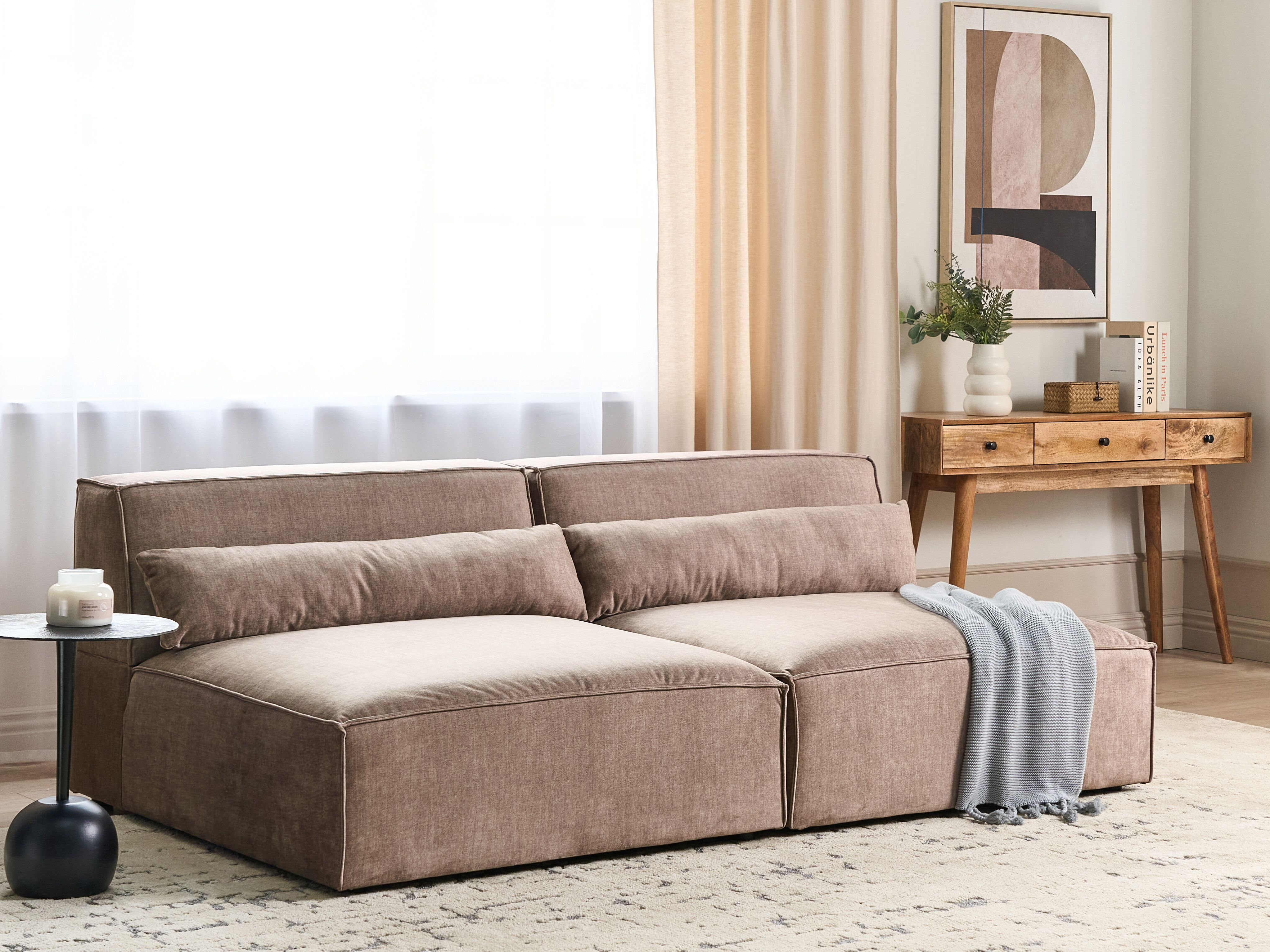 Ebern Designs 2 Seater Modular Boucle Armless Sofa Netanya | Wayfair.ie