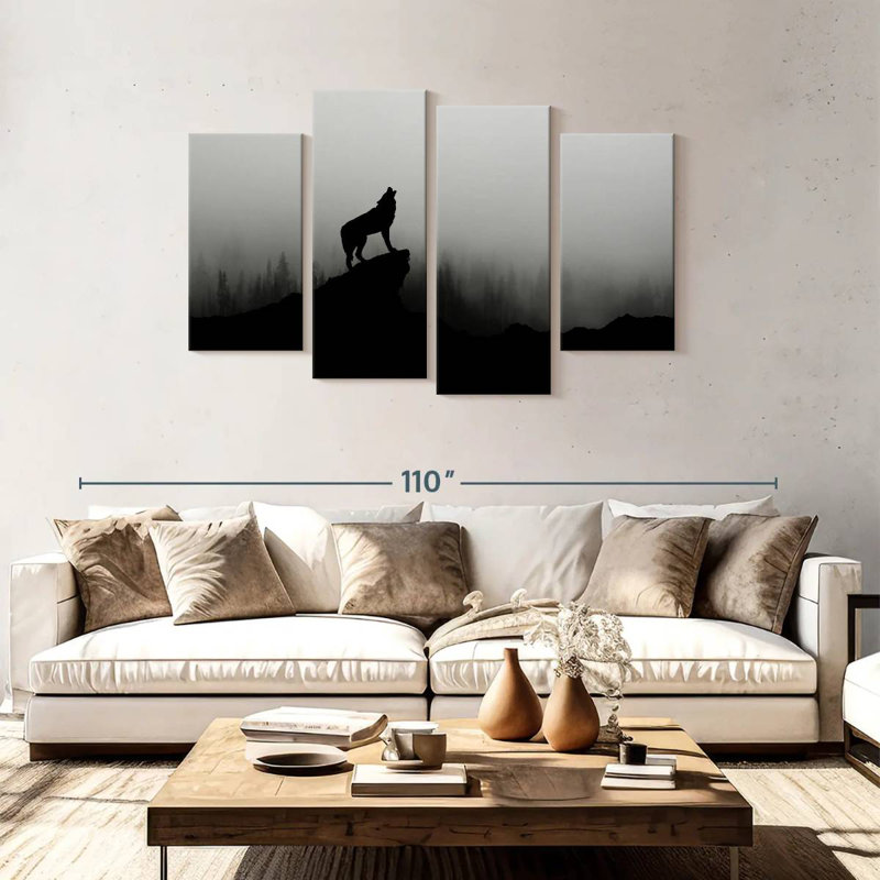 Wolf Silhouette, 48" H x 75" W