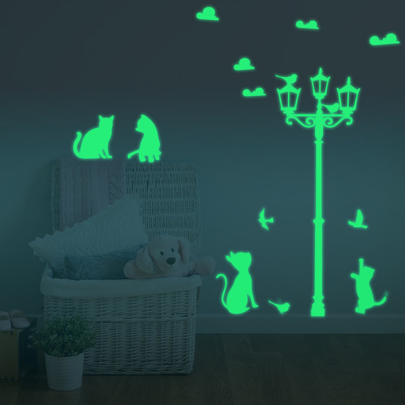 Décalcomanie murale à quatre chats