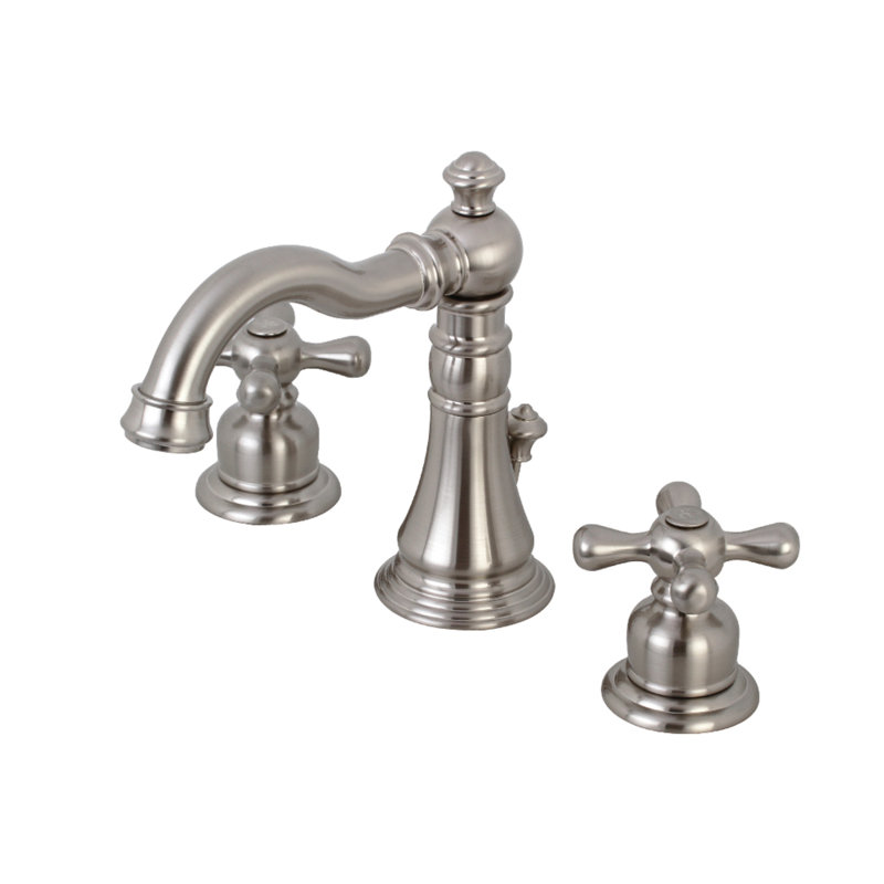 Brushed Nickel Traditional Victorian Widespread Bathroom Faucet