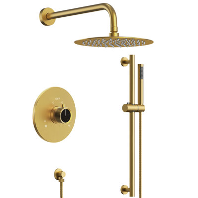 10" Rainfall Shower System with Slide Bar