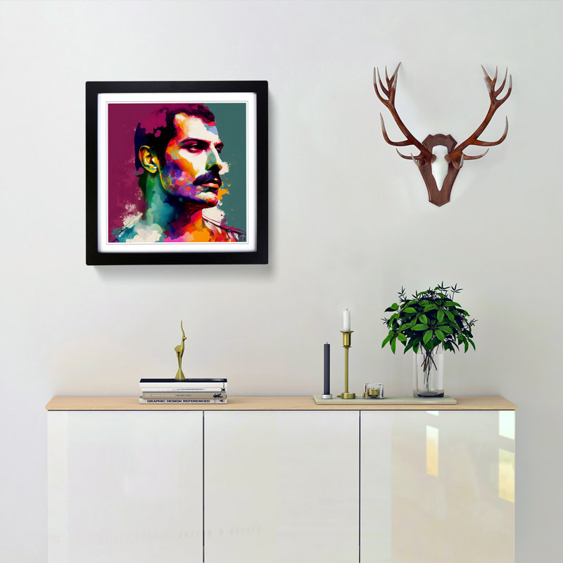 Single Picture Frame Print on Wood, Black