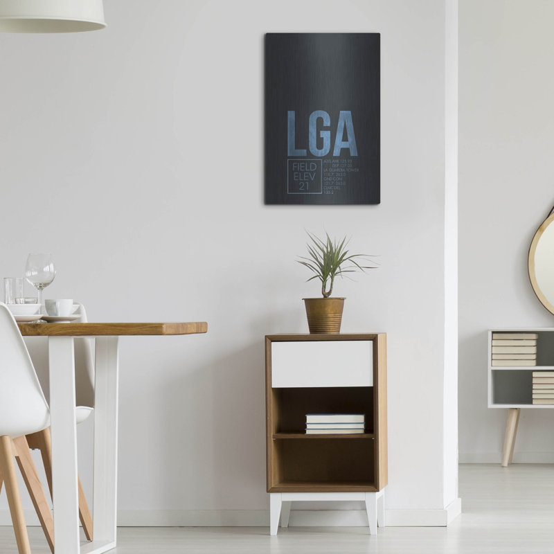 Ebern Designs «LGA ATC» par O8, art mural en métal, H 24 po x l 16 po