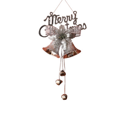 Christmas Galvanized Bell Ornament Set, Tree Decorations For Holiday Gift And Stocking, 13.4x7.5in Silver