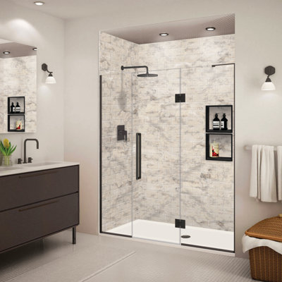 Transolid Elizabeth 66.5-in W x 76-in H Hinged Shower Door with Clear Glass