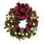 Festive Burgundy And Gold Holiday Wreath
