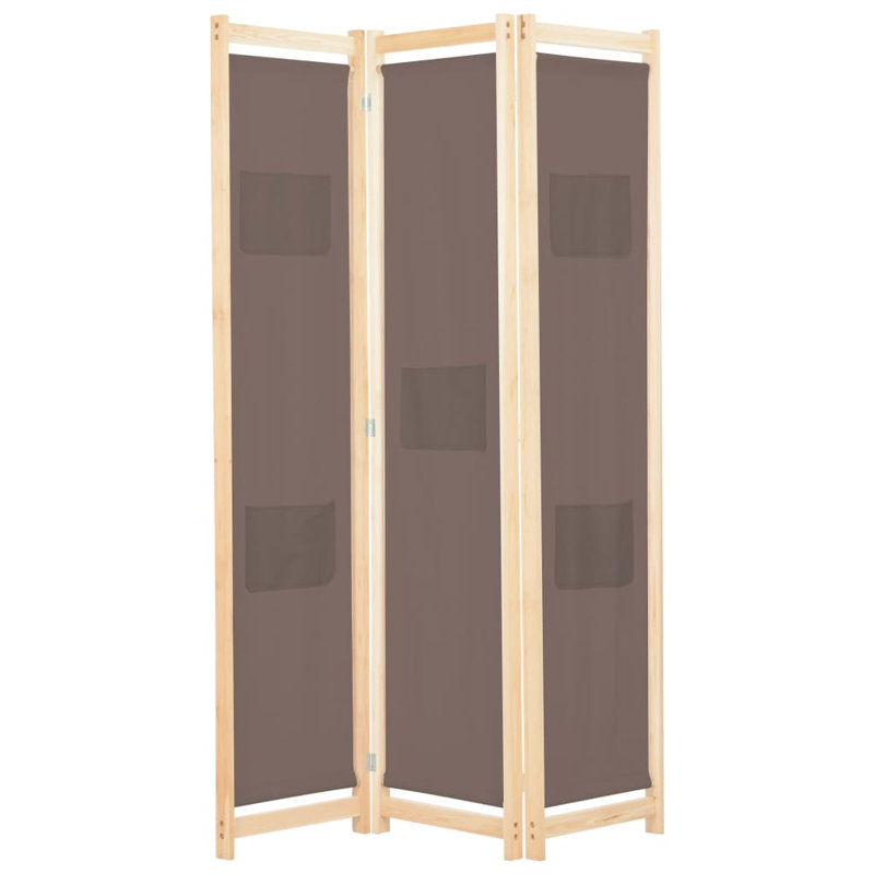 Rizzo 170cm H Folding Room Divider, 3, Brown, 120 x 170cm