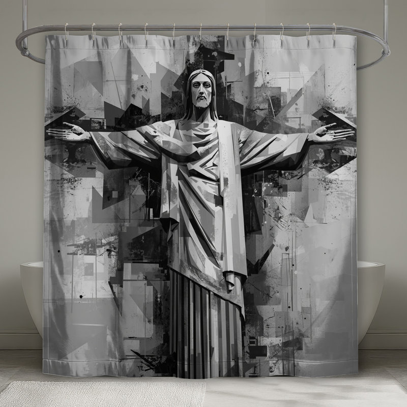Rideaux de douche Christ The Redeemer, L 70 po x H 84 po