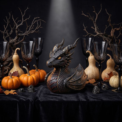 Gothic   Statue Medieval  Rubber  Resin Figurine  Halloween Dark  Home Tabletop Decor Ornament