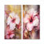 Hibiscus exotique doré et rose - Hibiscus, ensemble de 2 impressions sur toile-102576694-102576691