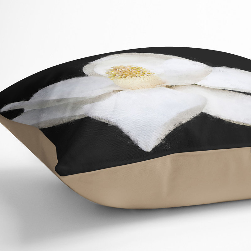 Floral Square Throw Cushion, 55cm H x 55cm W x 20cm D, Stone