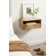 Langley Mango Solid Wood Floating Shelf with Drawer