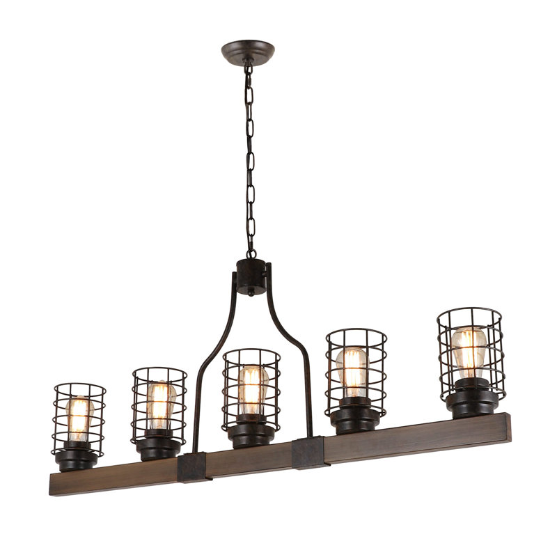Lustre de salle à manger linéaire à 5 lumières pour îlot de cuisine