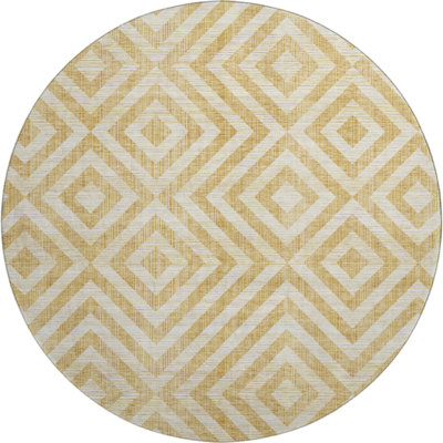 Premium Machine Washable Prisco Gold Rug