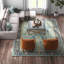 Tapis bleu / vert / jaune en laine crocheté à la main Althena-1445697704