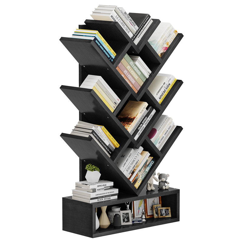 103cm H x 57cm W Geometric Bookcase, Black