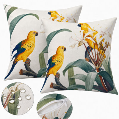 Ensemble de 2 coussins décoratifs d'extérieur, imperméables et résistants à la décoloration, avec coussin caché