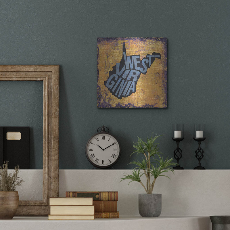 Trinx «West Virgina» par Art Licensing Studio, art mural en métal, H 12 po x l 12 po