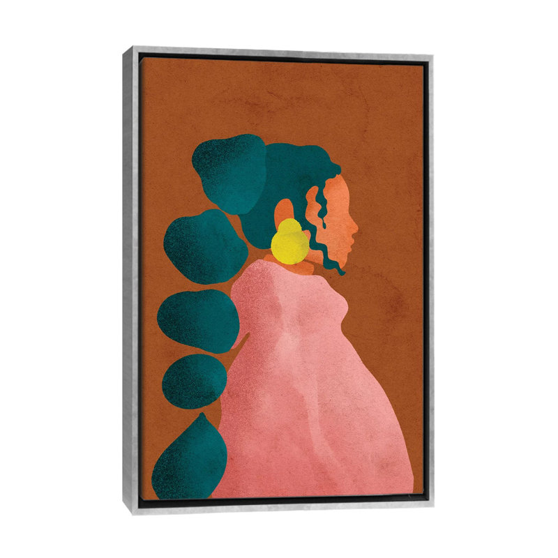 Kel par Reyna Noriega - impression, H 40 po x l 26 po x P 1,5 po, Toile avec cadre argenté, Pas de tapis