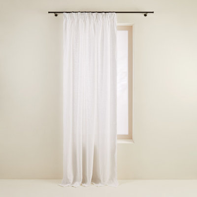 Linen Semi Sheer Curtain Single Panel
