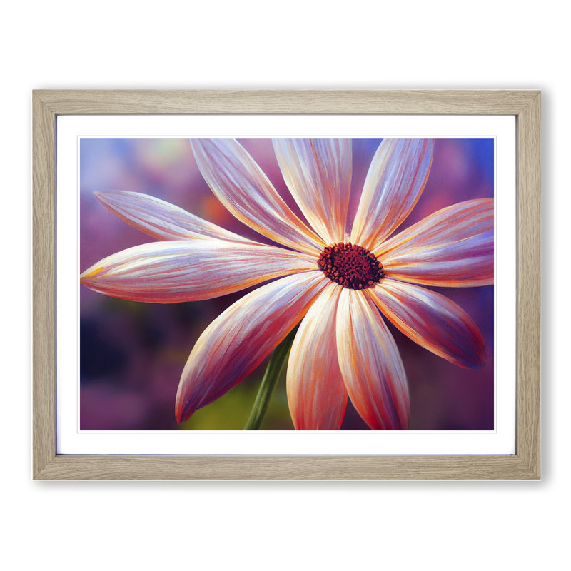 Timeless Daisy Flower 1 Piece Single Picture Frame Wall Art, 25cm H x 34cm W x 2cm D, Oak