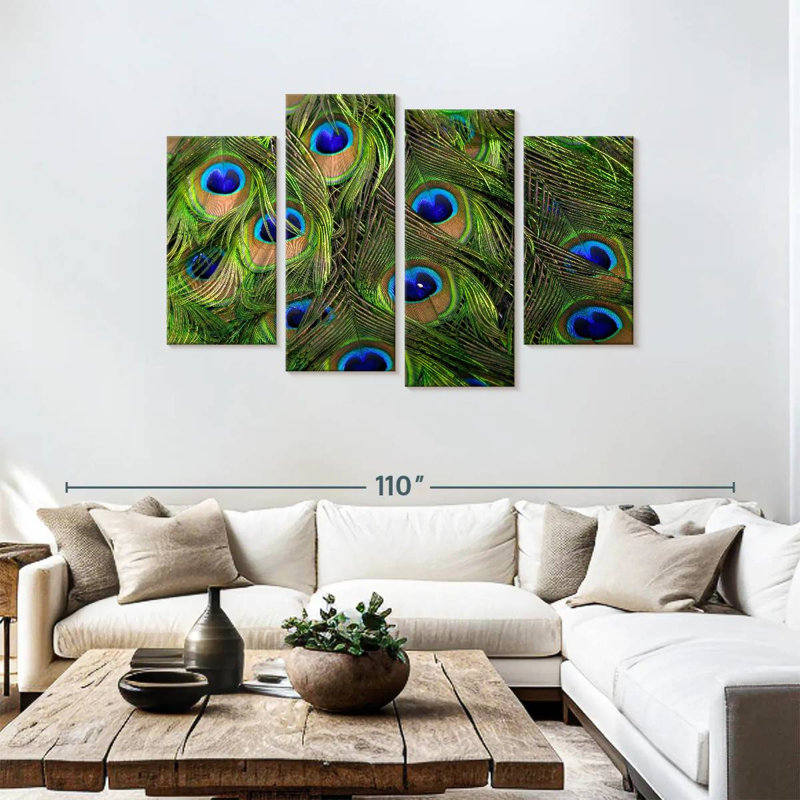 Brampt Silky Peacock Feathers, 48"H x 75"W