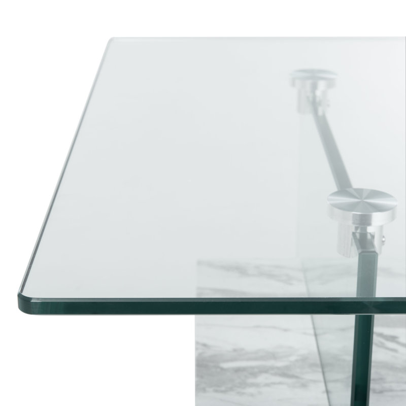 Table basse en traineau Kayley, Blanc