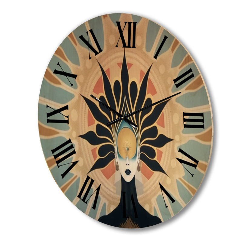 Horloge murale en bois massif Matthei, Grand