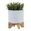 Jardinière 8 "avec support, blanc