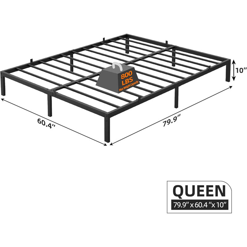 Bed Frame, 10'' H X 79.9'' W X 60.4'' L