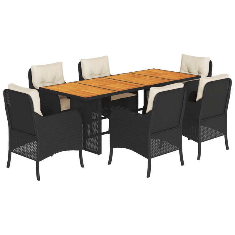 Ensemble repas avec coussins Red Barrel Studio®, 6, Gris foncé / gris