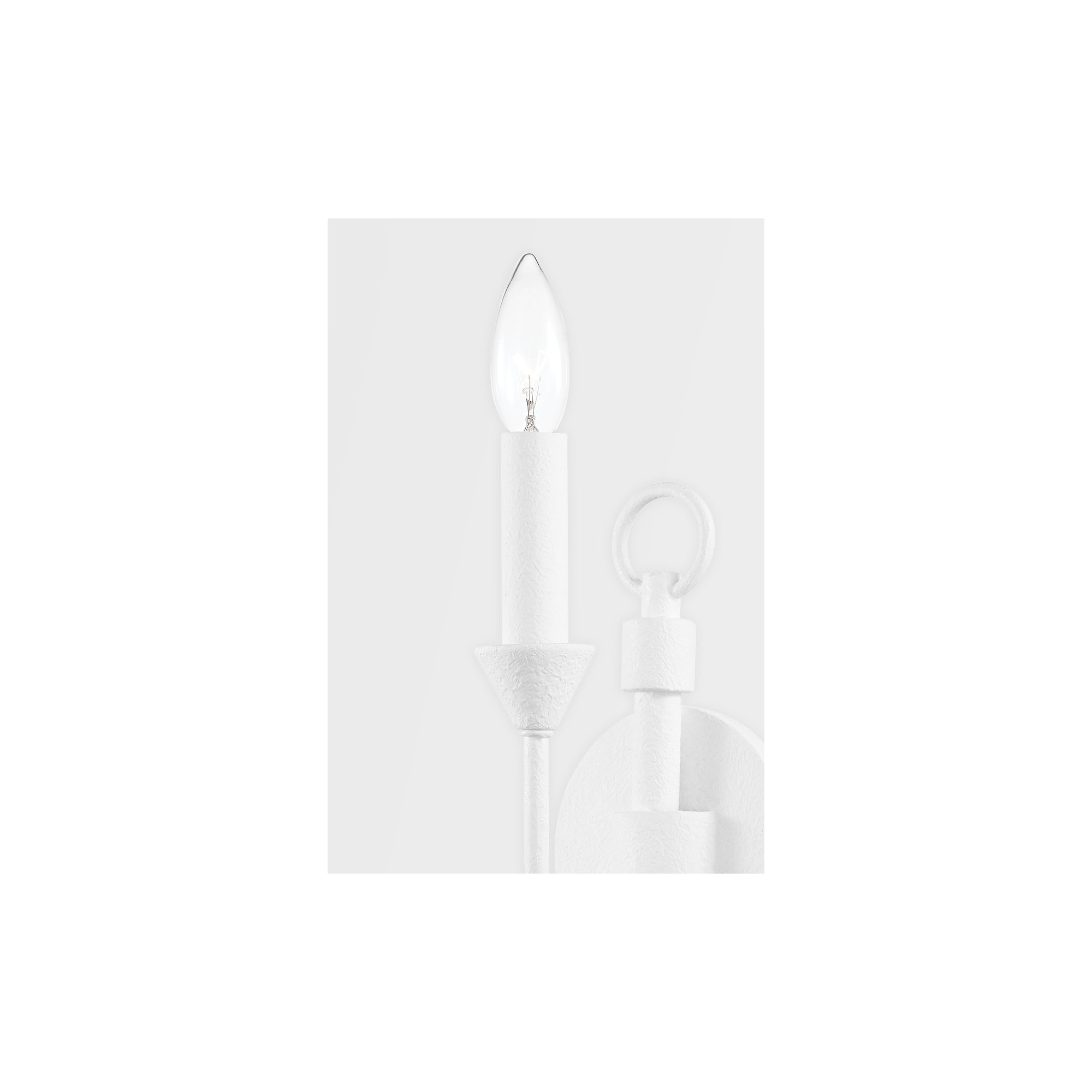 Bilton Single Light Dimmable Armed Sconce, Gesso White