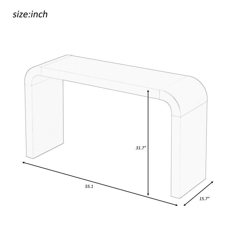 Wood Console Table, White