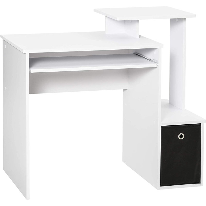 Cravens Computer Desk, White/White