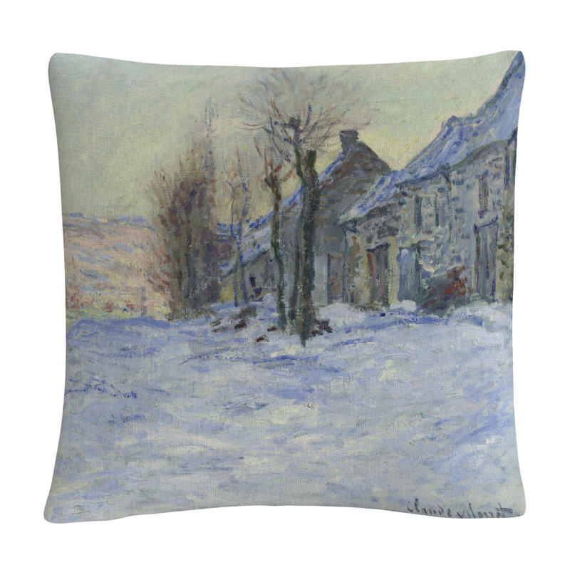 Coussin Claude Monet Lavacourt sous la neige