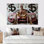 «All Gold», tout mâle, boxeur sur une voiture exotique - ensemble d'art mural «Boss Man»
