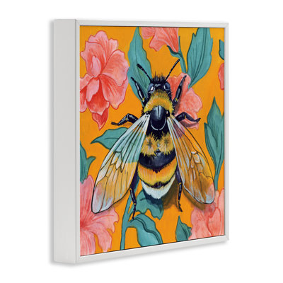 Bourdon et motif floral encadré, design par Kate Jarvik Birch