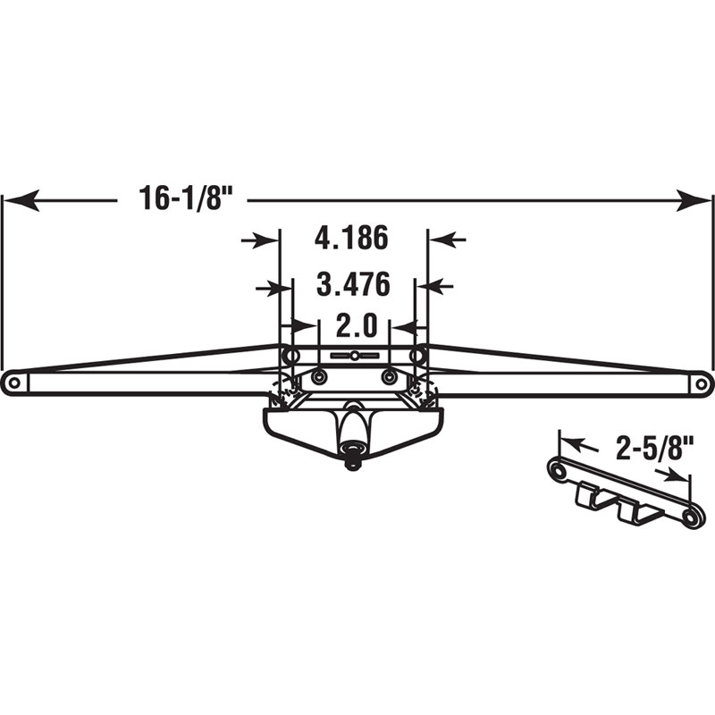 Prime-Line Roto Gear Awning Operator (Single Pack), White, 22.85" H x 7.65" W x 1.45" D