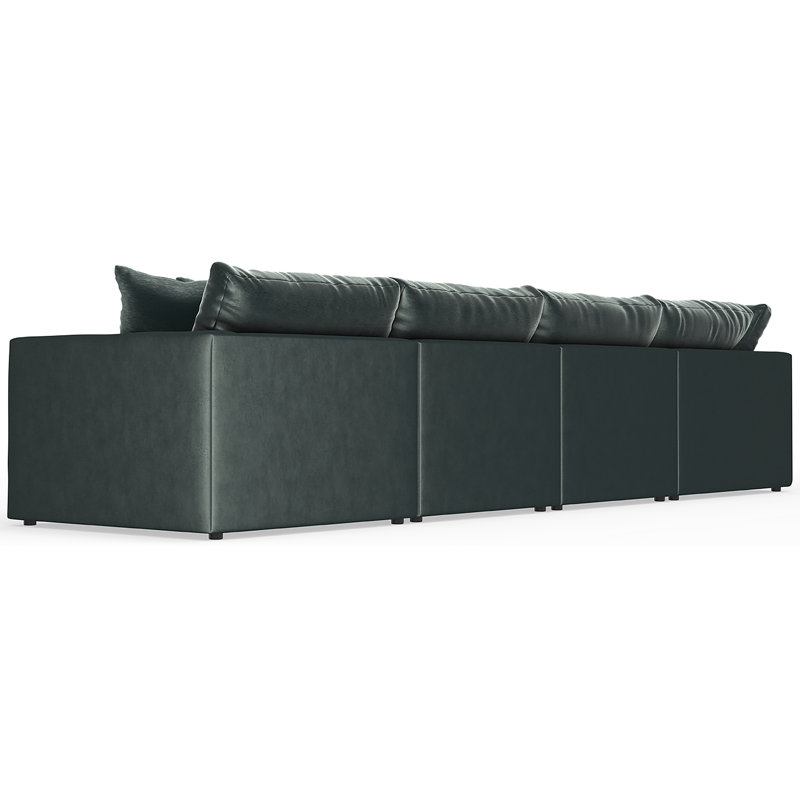 Canapé modulaire six pièces Rondale, Mélange de polyester vert