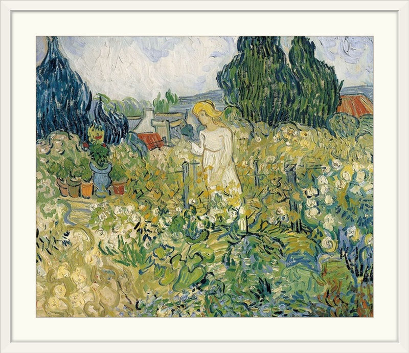 Mademoiselle Gachet dans son jardin à Auvers-Sur-Oise par Vincent Van Gogh - reproduction, H 32 po x l 38 po x P 1 po