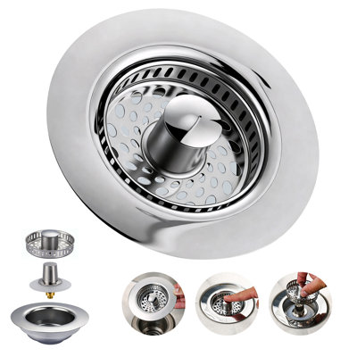 4,5 po Remplacement universel du panier-filtre en acier inoxydable pour drain de cuisine en chrome