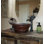 Lavabo de salle de bain vasque en cuivre 15 "avec poignée décorative