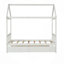Structure de lit simple en bois massif avec lit gigogne simple de couleur blanche, aucun sommier tapissier requis