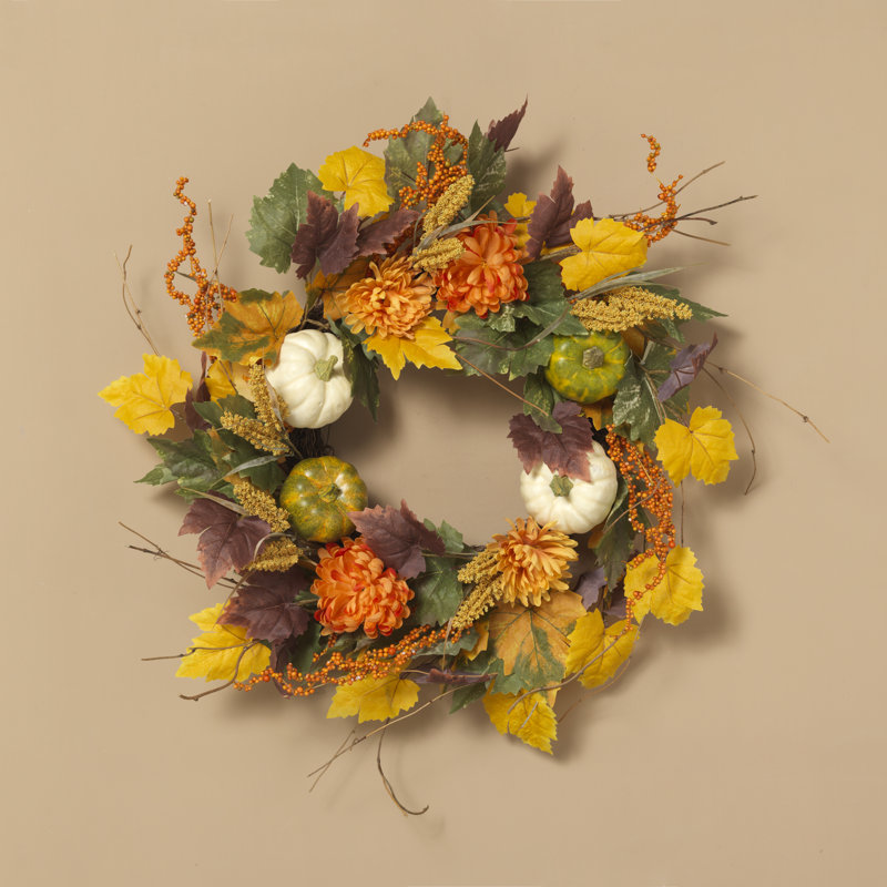 26 po Couronne de diamètre avec des citrouilles et des baies