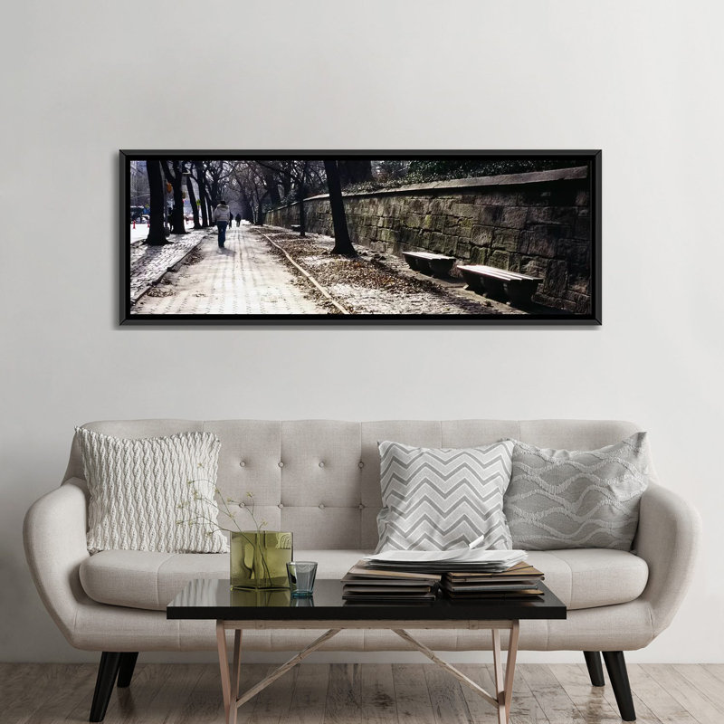 « central park, new york city », reproduction de photo sur toile, H 12 po x l 36 po x P 1,5 po, Toile avec cadre noir